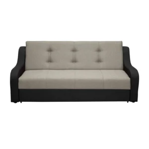 Canapea VALY extensibila, 3 locuri, cu lada depozitare, negru + nisip, 215x90x95 cm