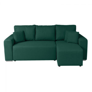 Coltar Canapea BEGA B extensibil, cu arcuri si lada depozitare, colt interschimbabil, verde inchis, 240x153x80 cm