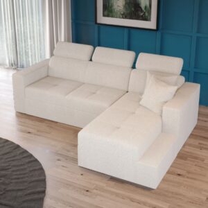 Coltar Extensibil Paloma plusat aspect lana alba