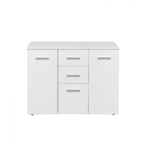 Comoda ALMA, 2 usi, 3 sertare, alb, 105x40x82 cm