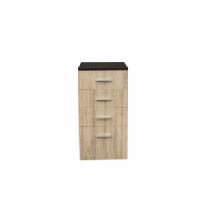 Comoda ALMA, 4 sertare, corp sonoma inchis, fronturi sonoma deschis, 50x40x103 cm