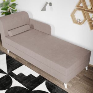 Divan / Pat o persoana tapitat Crem Round Fix