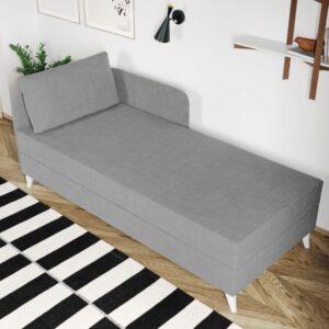 Divan / Pat o persoana tapitat Gri Deschis Soft Fix