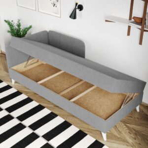 Divan / Pat o persoana tapitat Gri Deschis Soft Rabatabil