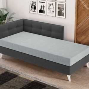 Divan / Pat o persoana tapitat Gri Deschis / Gri Antracit Story Fix