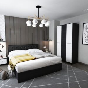 Set Mobila Dormitor Mario 3U 4 piese tapitat wenge