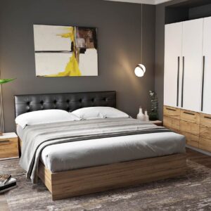 Set Mobila Dormitor Timea 4 piese Tapitat Wenge