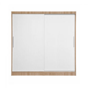 Dulap CORFU 01, usi glisante, corp sonoma + usi alb, 200x60x200 cm