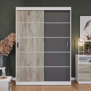 Dulap Forest 138 usi gri/stejar k02