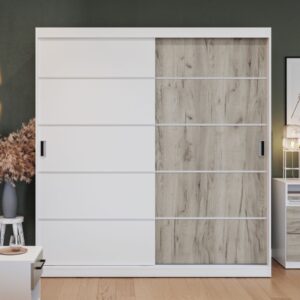 Dulap Forest 184 usi alb/stejar k02