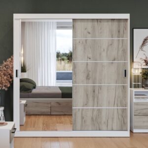 Dulap Forest 184 usi oglinda/stejar k02