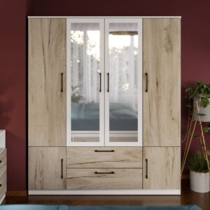 Dulap Relax Alb / Stejar k02 – C165/03 cu oglinda