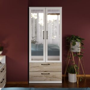 Dulap Relax Alb / Stejar k02 – C83/05 cu oglinda