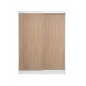 Dulap RODOS 01, usi glisante, corp alb + usi sonoma, 150x60x200 cm