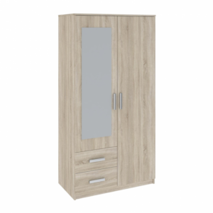 Dulap SARAVENA, 2 usi, 2 sertare, sonoma, 100x58x200 cm