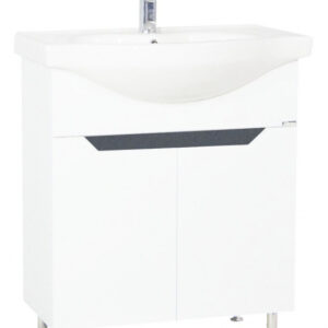 Set Baza front MDF si Lavoar seria 050, 70 cm alb antracit