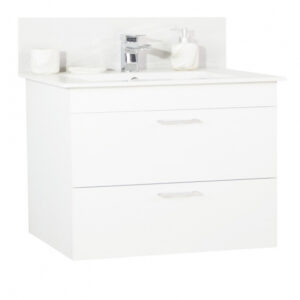 Set Baza si Lavoar seria 067, suspendata cu sertare, 80 cm, alb