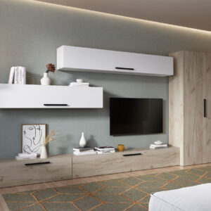 Living Pati 003 – Mobila Sufragerie Alba + Stejar