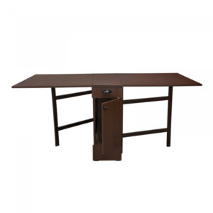 Masa plianta cu role si loc de scaune, 8 persoane, wenge, 92 180x92x80 cm