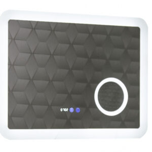 Oglinda cu iluminare LED, functie dezaburire, ceas, termometru si lupa, MD5, 80×60 cm