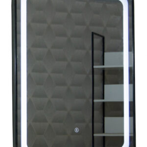 Oglinda cu iluminare LED si intrerupator touch, MD3, 60×80 cm, rama neagra