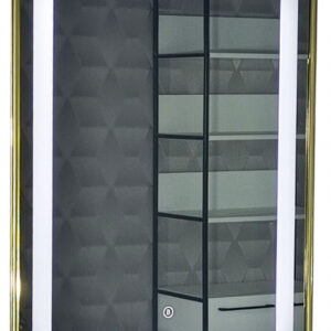 Oglinda cu iluminare LED si intrerupator touch, MD4, rama aurie, 60×80 cm