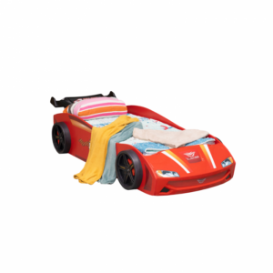 Pat pentru copii masina ECO VECTOR, rosu, 90×190 cm