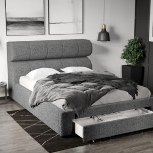 Pat Tapitat Galileo cu somiera si sertar Gri – Coral 75