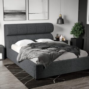 Pat Tapitat Galileo cu somiera fixa Gri Inchis – Coral 80 140×200