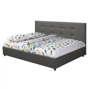 Pat tapitat ECONO L200, 140×200 cm, gri inchis