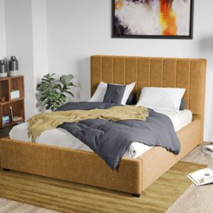 Pat Tapitat Adam cu somiera fixa Galben – Eden 11 140×200