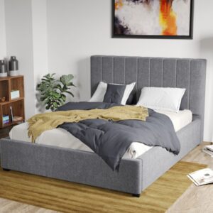 Pat Tapitat Adam cu somiera fixa Gri – Eden 18 140×200