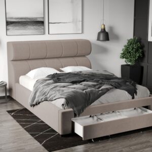 Pat Tapitat Galileo cu somiera si sertar Cappuccino – Jasmine 22