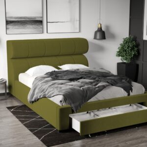 Pat Tapitat Galileo cu somiera si sertar Verde – Riviera 36