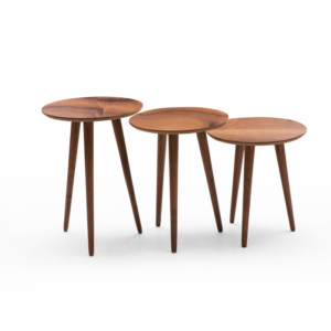 Set 3 masute auxiliare DUNYA , urartu + nuc, 39×50 45 40×50 45 40 cm