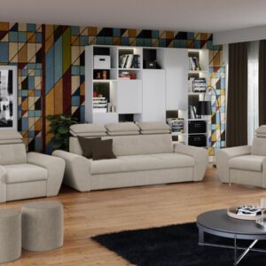 Set Canapea si Fotolii Barini Crem