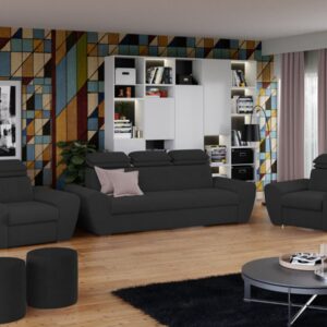 Set Canapea si Fotolii Barini Gri Antracit