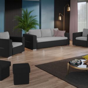 Set Canapea si Fotolii Ivy Gri Deschis / Gri Antracit