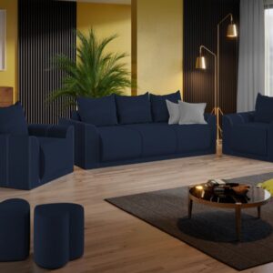 Set Canapea si Fotolii Nova Albastru