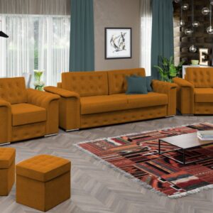 Set Canapea si Fotolii Olimp Portocaliu