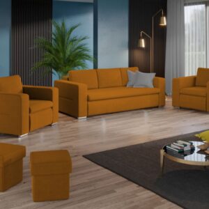 Set Canapea si Fotolii Ivy Portocaliu