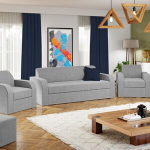 Set Canapea si Fotolii Mini Gri Deschis