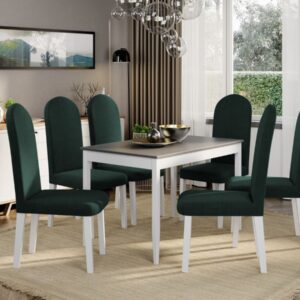 Set Masa Grand Gri + 6 Scaune Grand Verde