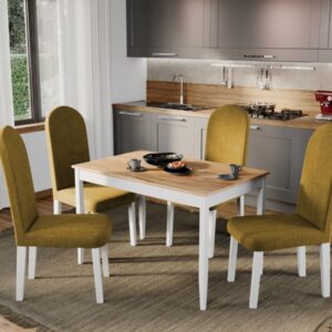 Set Masa Grand Stejar + 4 Scaune Grand Mustar