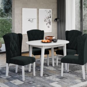 Set Masa Rosa extensibila + 4 Scaune Atena Havana 17