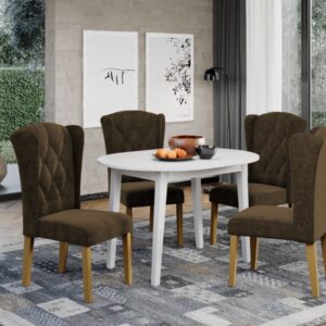 Set Masa Rosa extensibila + 4 Scaune Atena Havana 39