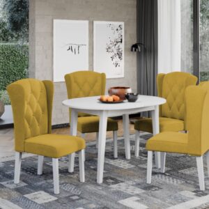 Set Masa Rosa extensibila + 4 Scaune Atena Havana 65