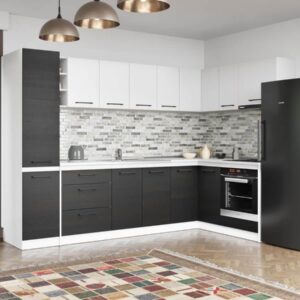 Set Mobila Bucatarie Colt Mina Yang 280*160 Ferrara/Alb C144