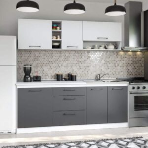 Set Mobila Bucatarie Mina Dual 200 Gri Antracit/Alb C95