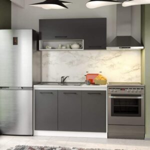 Set Mobila Bucatarie Mina Grafit 120 Gri Antracit C79